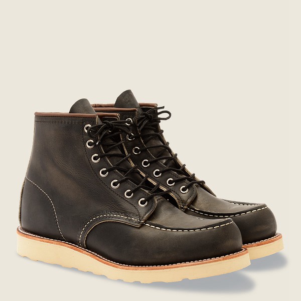 Red Wing Mens Classic Moc - 6-inch Rough & Tough Leather - Heritage Boots Dark Grey - 5082KVBAS